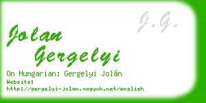 jolan gergelyi business card
